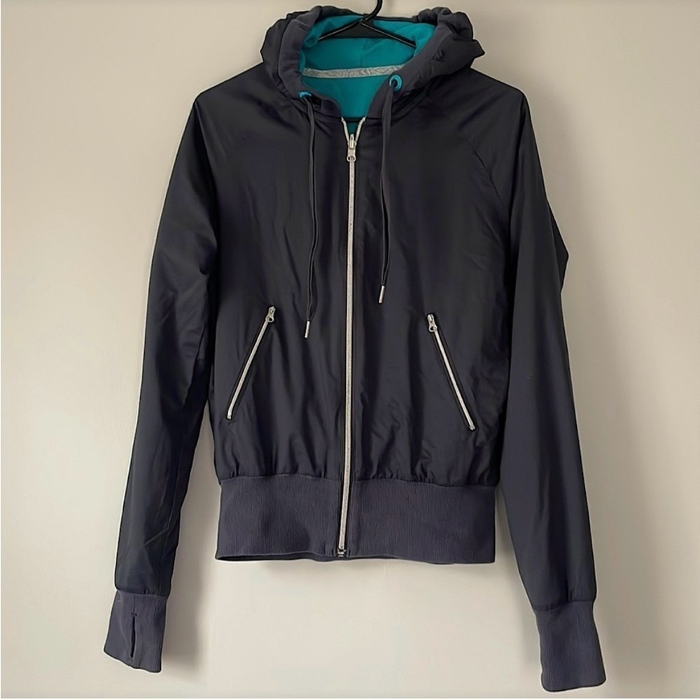 Lululemon Swell Reversible Jacket-Black‎ & Teal-Size 8